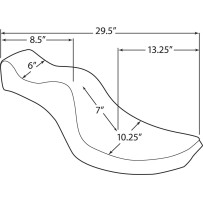 Asiento Mini King and Queen — 73,5 cm longitud total, 25,5 cm ancho del conductor, negro