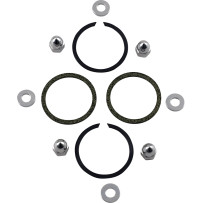 Exhaust Port Gasket Kit — Stainless steel, chrome acorn nuts