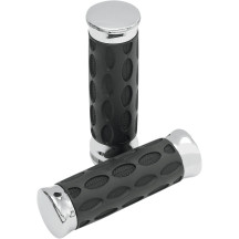 Custom Rubber Grips — 25.4 mm (1") , Black, Chrome