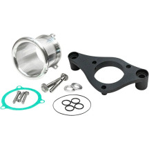 3" Velocity Stack with Backing Plate Kit — 3" tall, 4" diameter opening, fits M8 throttle body 3-hole pattern, Black