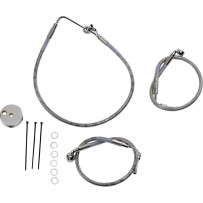 Stainless Steel Brake Line Kit — 47 cm, 56.5 cm, front, upper and lower