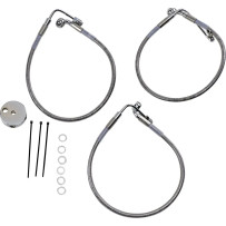 Stainless Steel Brake Line Kit — 48.5 cm, 51 cm, Front, Lower, Upper