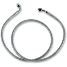 Stainless Steel Brake Line Kit — 115 cm (45-1/4"), Silver clear-coated, Front upper, Non-ABS