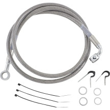 Stainless Steel Brake Line Kit — 114 cm (44-7/8"), front, silver clear-coated