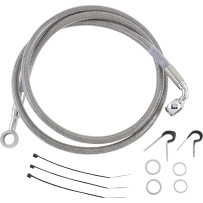 Stainless Steel Brake Line Kit — 114 cm (44-7/8"), front, silver clear-coated
