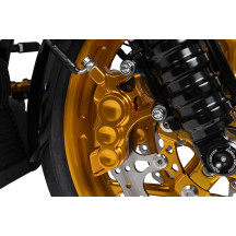 6-Piston Caliper — 356 mm (14"), front right, anodized gold