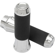 Custom Grips — 25.4 mm (1") handlebar fit, Black/Chrome