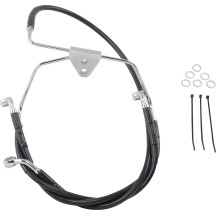 Stainless Steel Brake Line Kit — 16" (40.5 cm), 26-7/8" (68.5 cm), front, lower, upper, Black