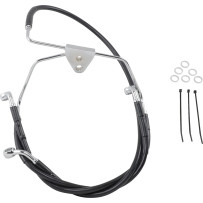 Stainless Steel Brake Line Kit — 16" (40.5 cm), 26-7/8" (68.5 cm), front, lower, upper, Black