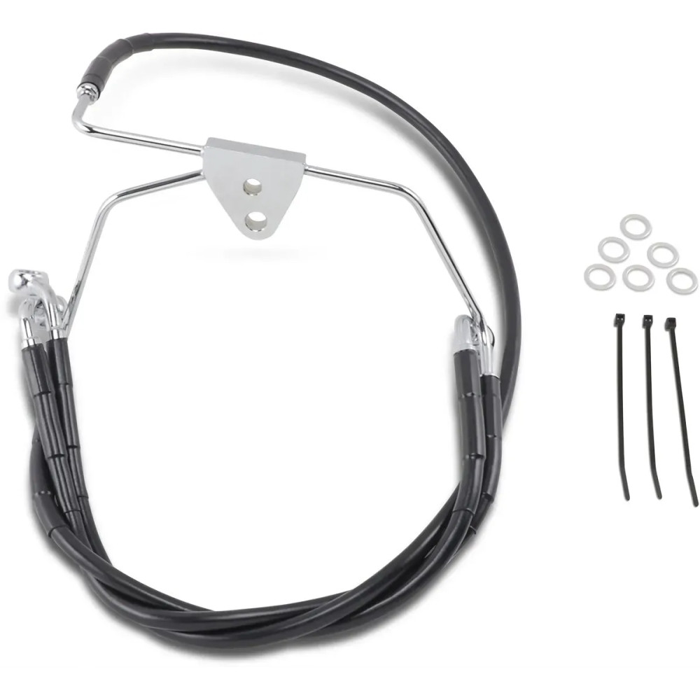 Extended Length Black Vinyl Brake Line Kit — Oversize +15.2 cm (6"), 40.5 cm, 83.5 cm, Front