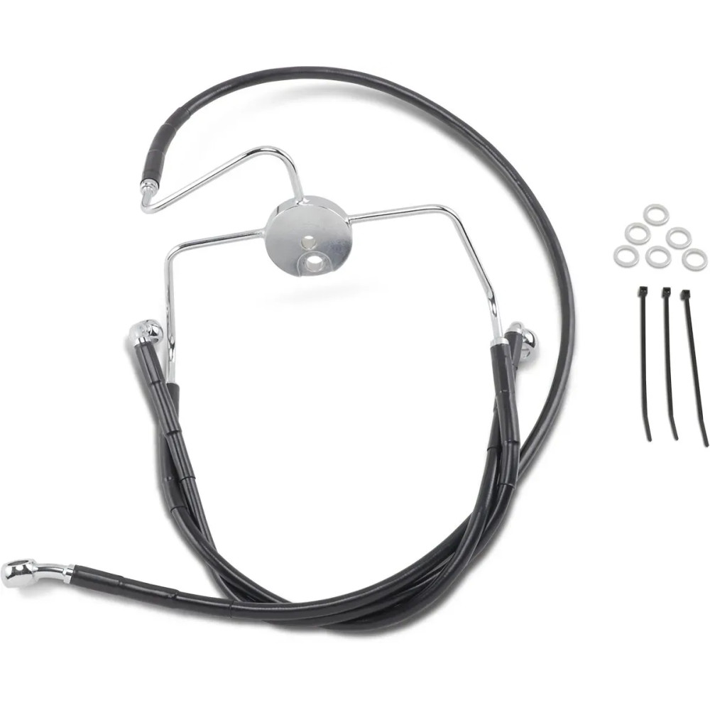 Extended Length Black Vinyl Brake Line Kit — Oversize +15.2 cm (6"), 40.5/80 cm