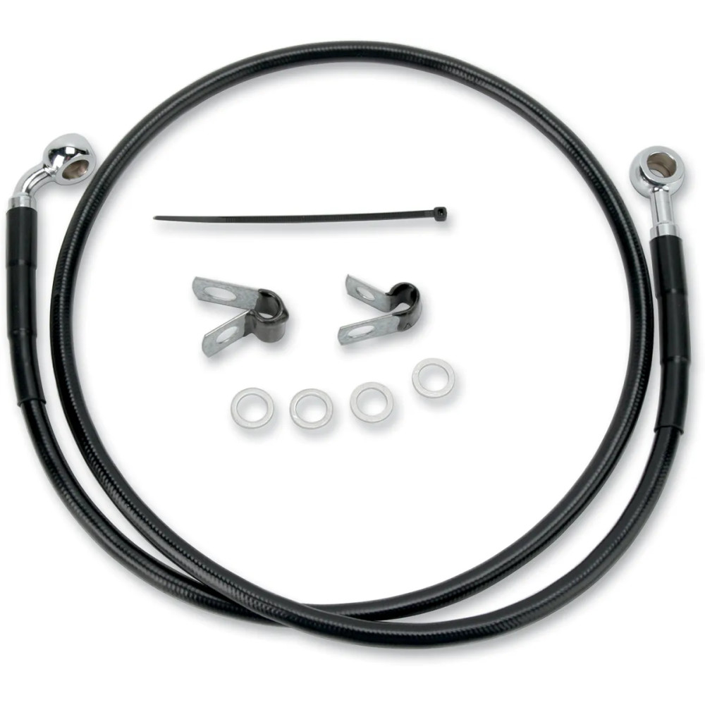 Stainless Steel Brake Line Kit — 97.5 cm, front upper, black