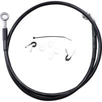 Extended Length Black Vinyl Brake Line Kit — 102.5 cm, Oversize +5.1 cm, Front