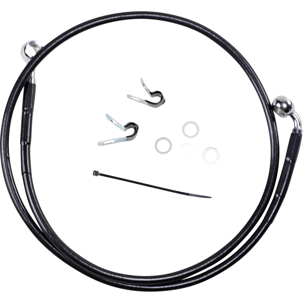 Extended Length Black Vinyl Brake Line Kit — Oversize +6", 112.5 cm