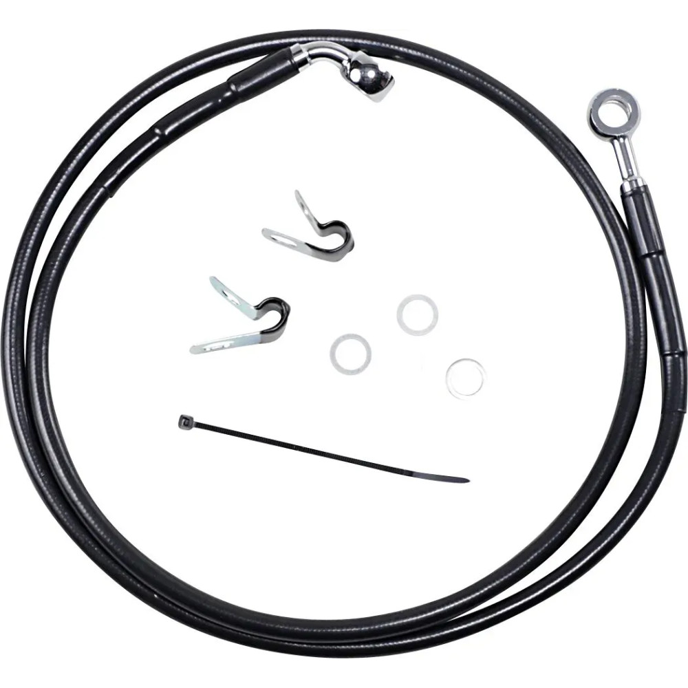 Extended Length Black Vinyl Brake Line Kit — 118 cm (46-3/8"), Oversize +20.3 cm (8"), Front