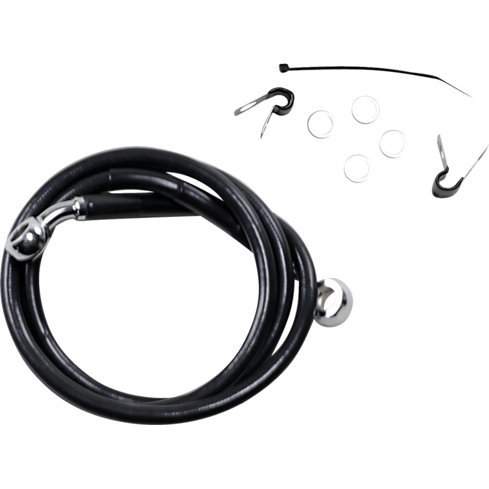 Extended Length Black Vinyl Brake Line Kit — Oversize +2", 111 cm (43-3/4")