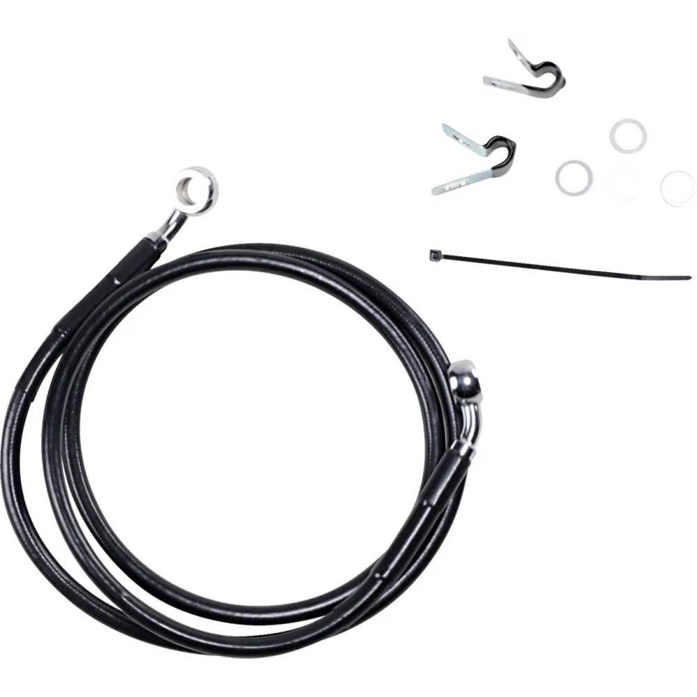 Extended Length Black Vinyl Brake Line Kit — Oversize +20.3 cm (8"), 126.5 cm (49-3/4")