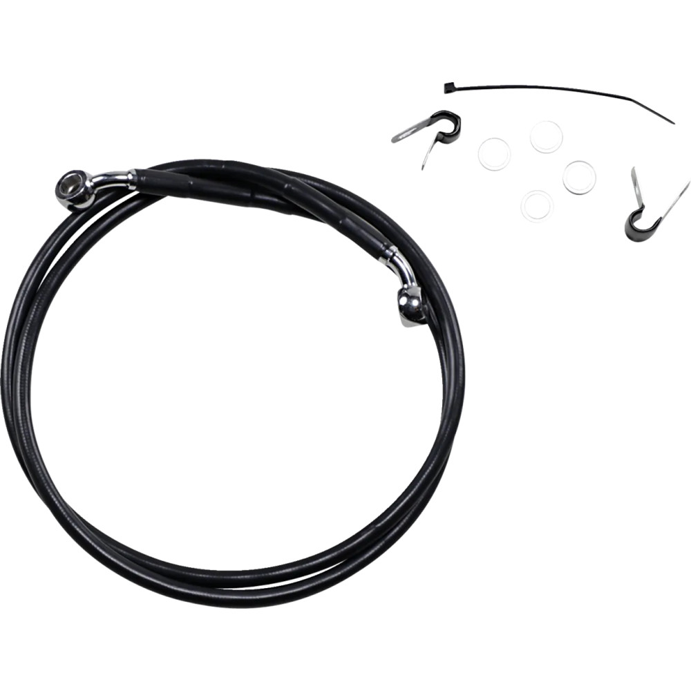Extended Length Black Vinyl Brake Line Kit — 51-3/4" length, oversize +10", front