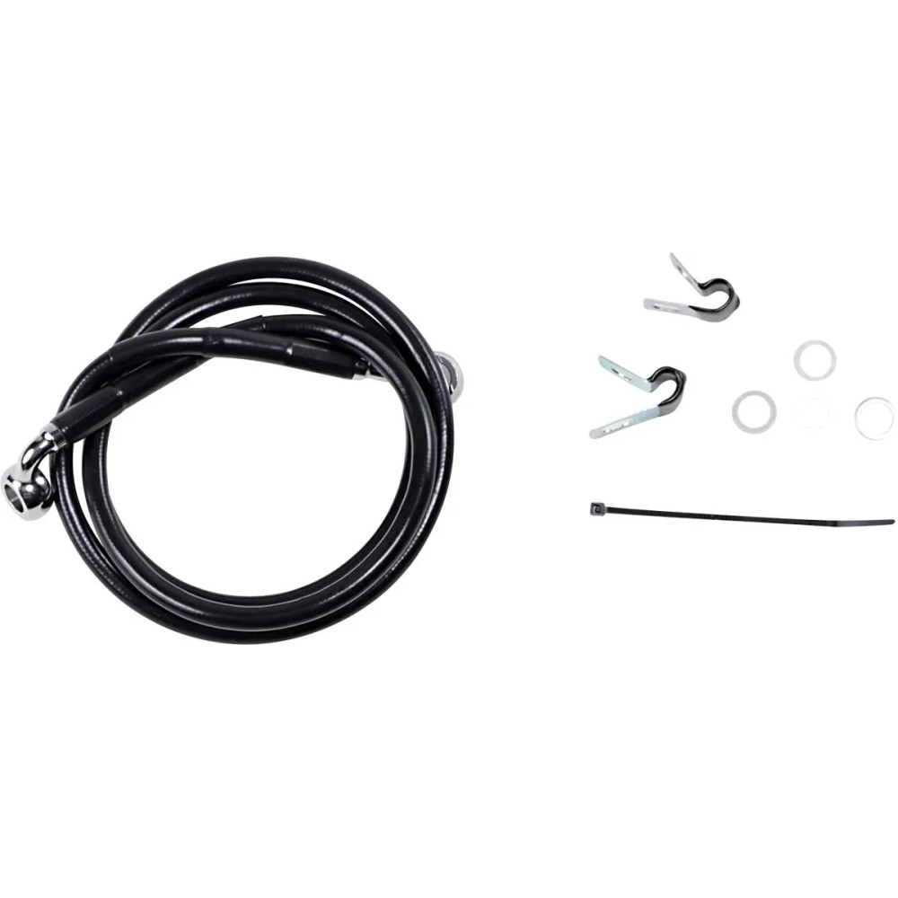 Stainless Steel Brake Line Kit — 115 cm (45-1/4") , front, upper, Black