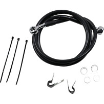Extended Length Black Vinyl Brake Line Kit — 120 cm (47-1/4"), Oversize +5.1 cm (2"), Front
