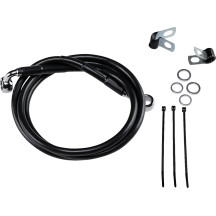 Extended Length Black Vinyl Brake Line Kit — 125 cm (49-1/4"), Oversize +10.2 cm (4"), Front