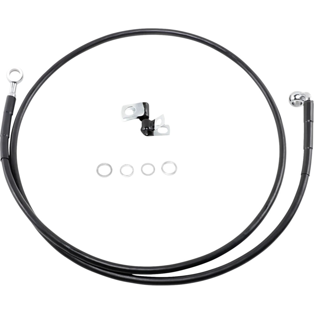 Extended Length Black Vinyl Brake Line Kit — 140.5 cm (55-1/4"), Oversize +25.4 cm (10"), Front