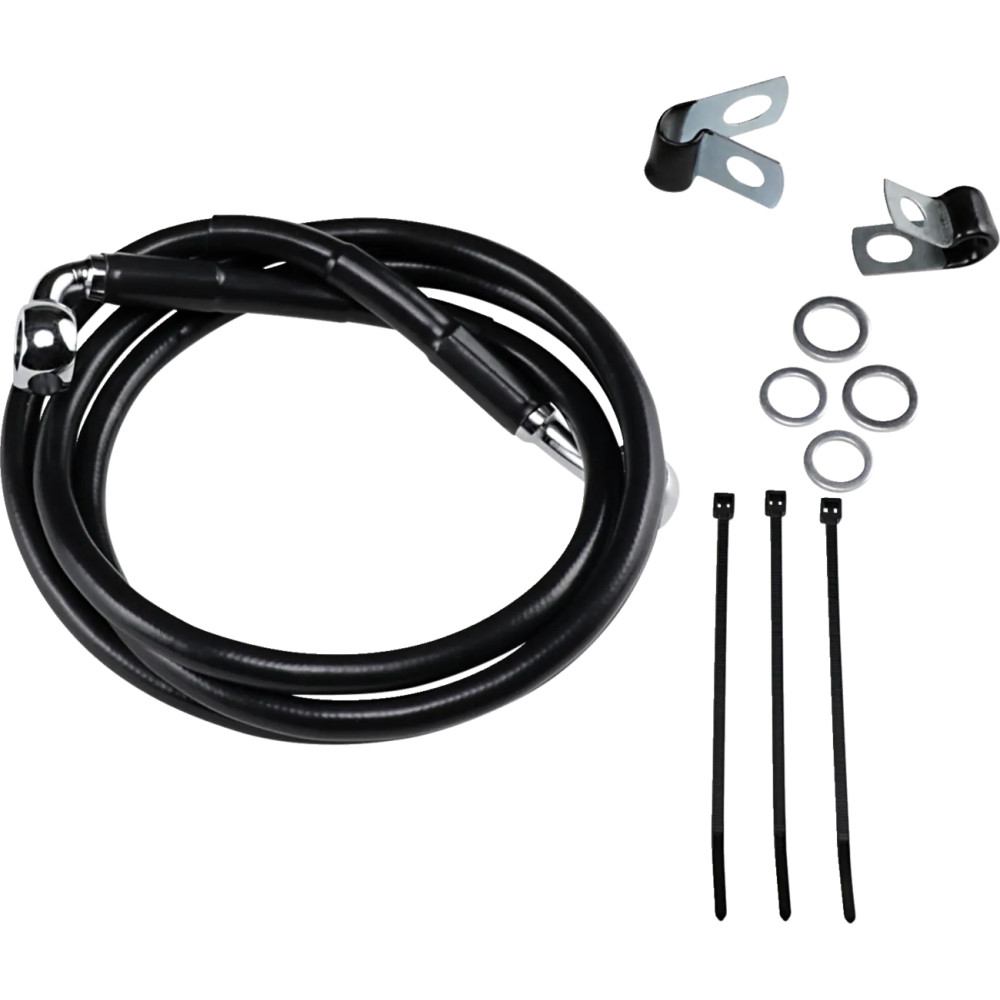 Extended Length Black Vinyl Brake Line Kit — 117 cm (46"), Oversize +10.2 cm (4"), Front