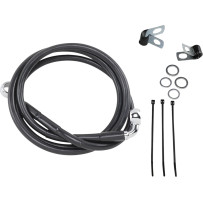Extended Length Black Vinyl Brake Line Kit — 122 cm (48"), Oversize +15.2 cm (6"), Front