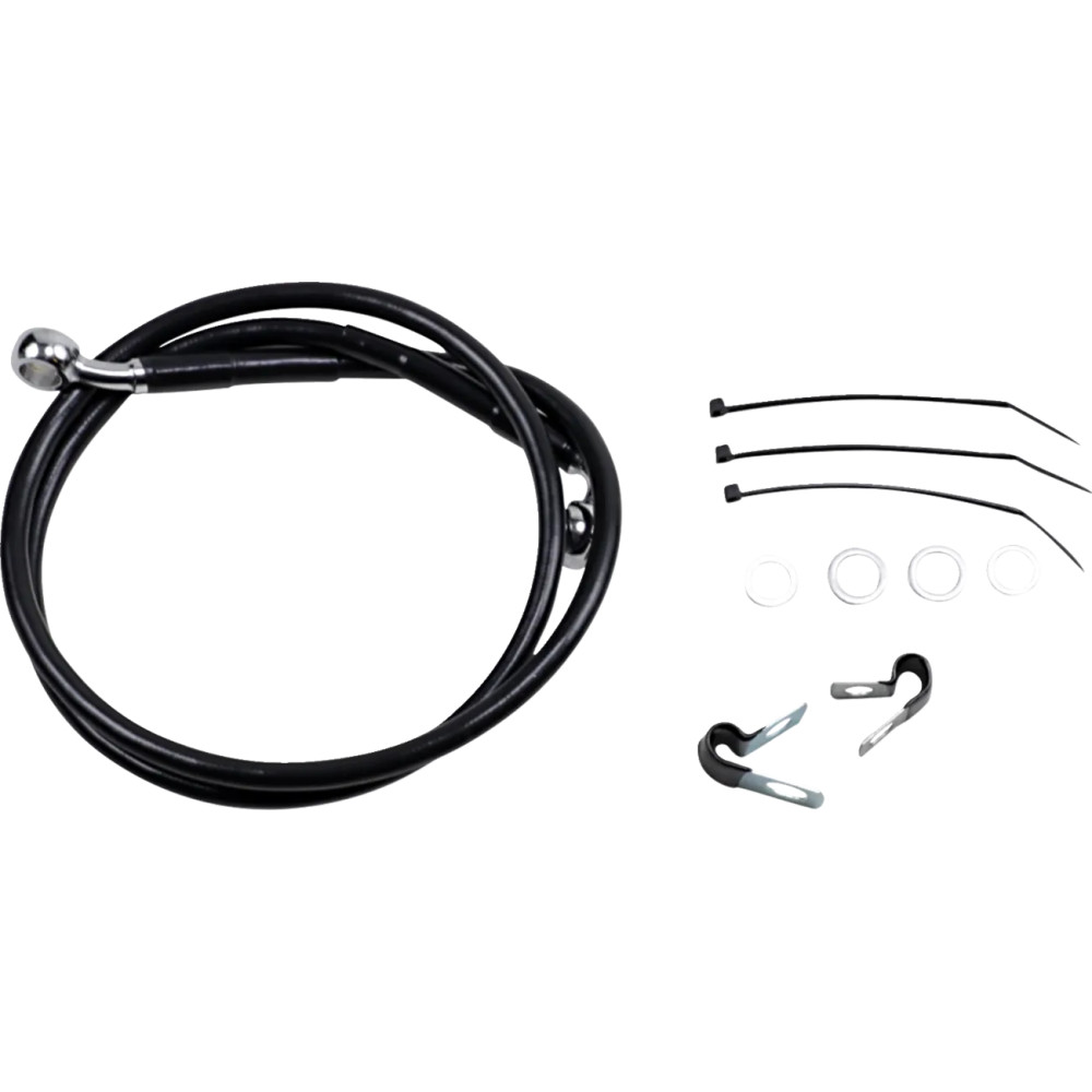 Extended Length Black Vinyl Brake Line Kit — 104 cm (40-7/8"), Oversize +5.1 cm (2")