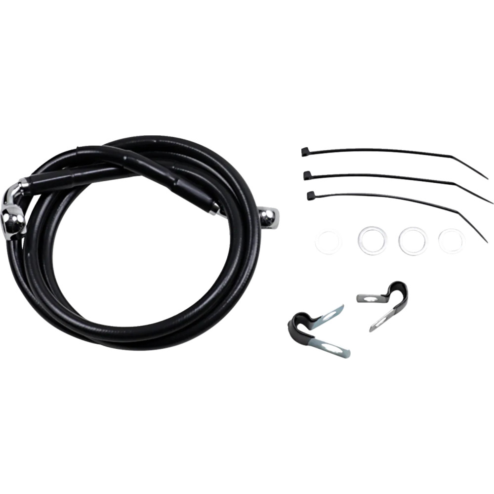 Extended Length Black Vinyl Brake Line Kit — 114 cm (44-7/8"), oversize +15.2 cm (6")