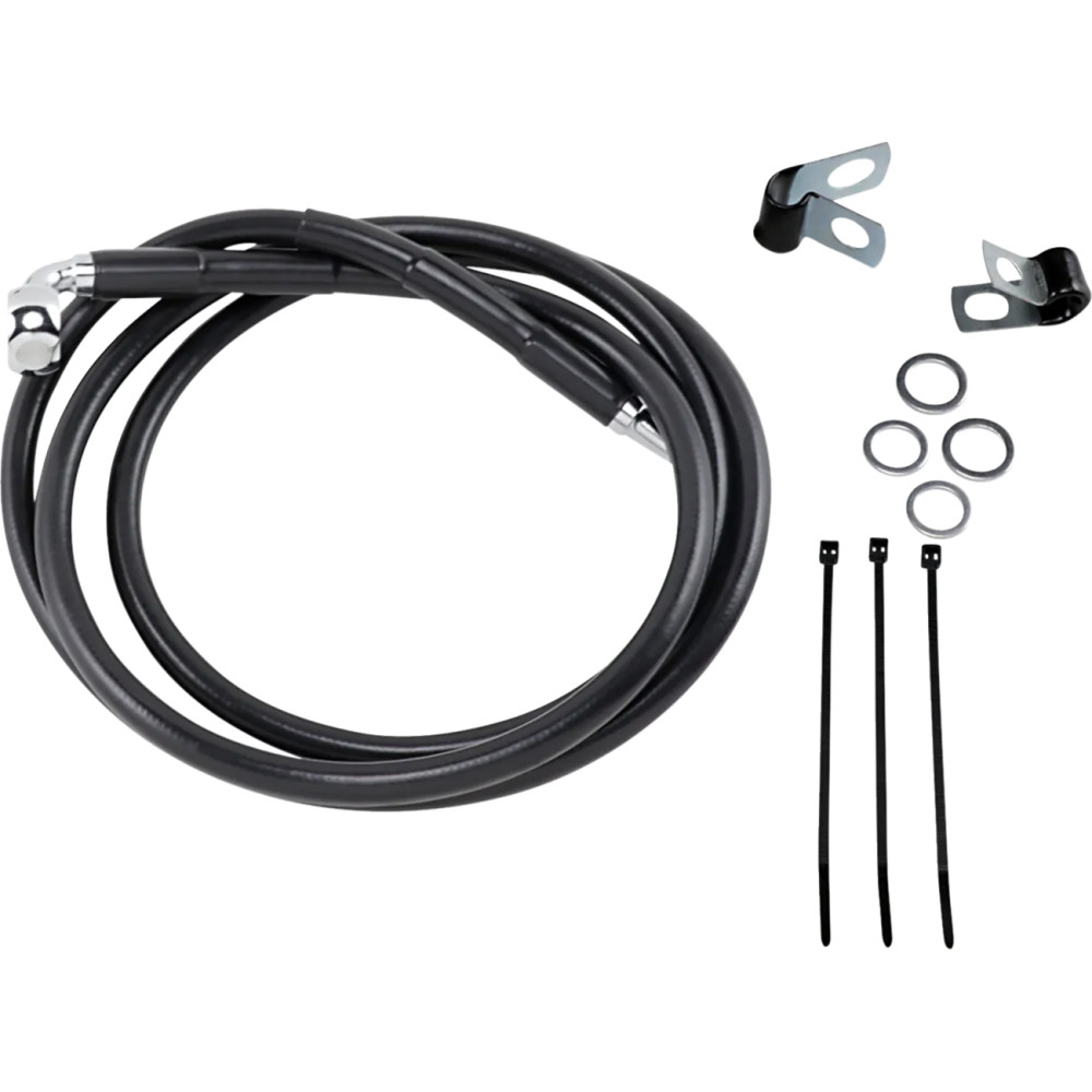 Extended Length Black Vinyl Brake Line Kit — 134.5 cm (52-7/8"), oversize +15.2 cm (6")