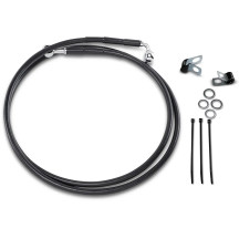 Extended Length Black Vinyl Brake Line Kit — Oversize +25.4 cm (10"), 144.5 cm (56-7/8"), Black, Front
