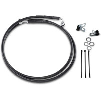 Extended Length Black Vinyl Brake Line Kit — Oversize +25.4 cm (10"), 144.5 cm (56-7/8"), Black, Front