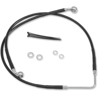 Stainless Steel Brake Line Kit — 125 cm (49-1/8"), Front Upper, Black