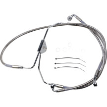 Extended Length Stainless Steel Brake Line Kit — Front, without ABS, 39 cm and 63.5 cm, Oversize +5.1 cm