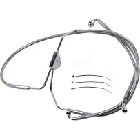 Extended Length Stainless Steel Brake Line Kit — Front, without ABS, 39 cm and 63.5 cm, Oversize +5.1 cm