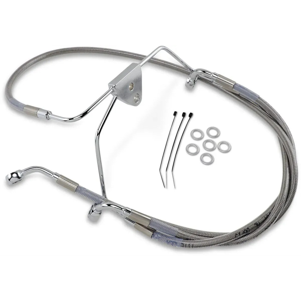Extended Length Stainless Steel Brake Line Kit — Oversize +20.3 cm (8"), 40.5 cm (16"), 88.5 cm (34-7/8")
