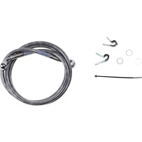 Extended Length Stainless Steel Brake Line Kit — 131.5 cm (51-3/4"), Oversize +25.4 cm (10"), Silver