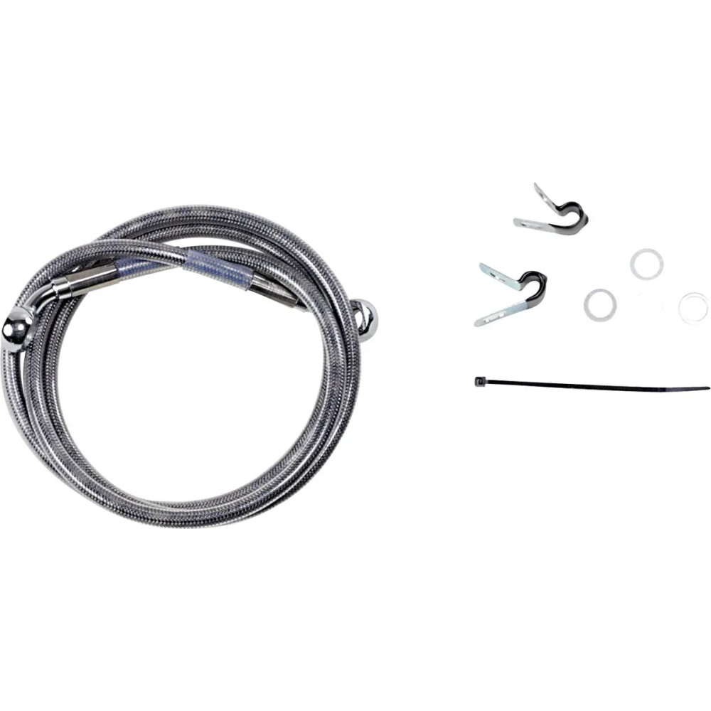 Extended Length Stainless Steel Brake Line Kit — 131.5 cm (51-3/4"), Oversize +25.4 cm (10"), Silver