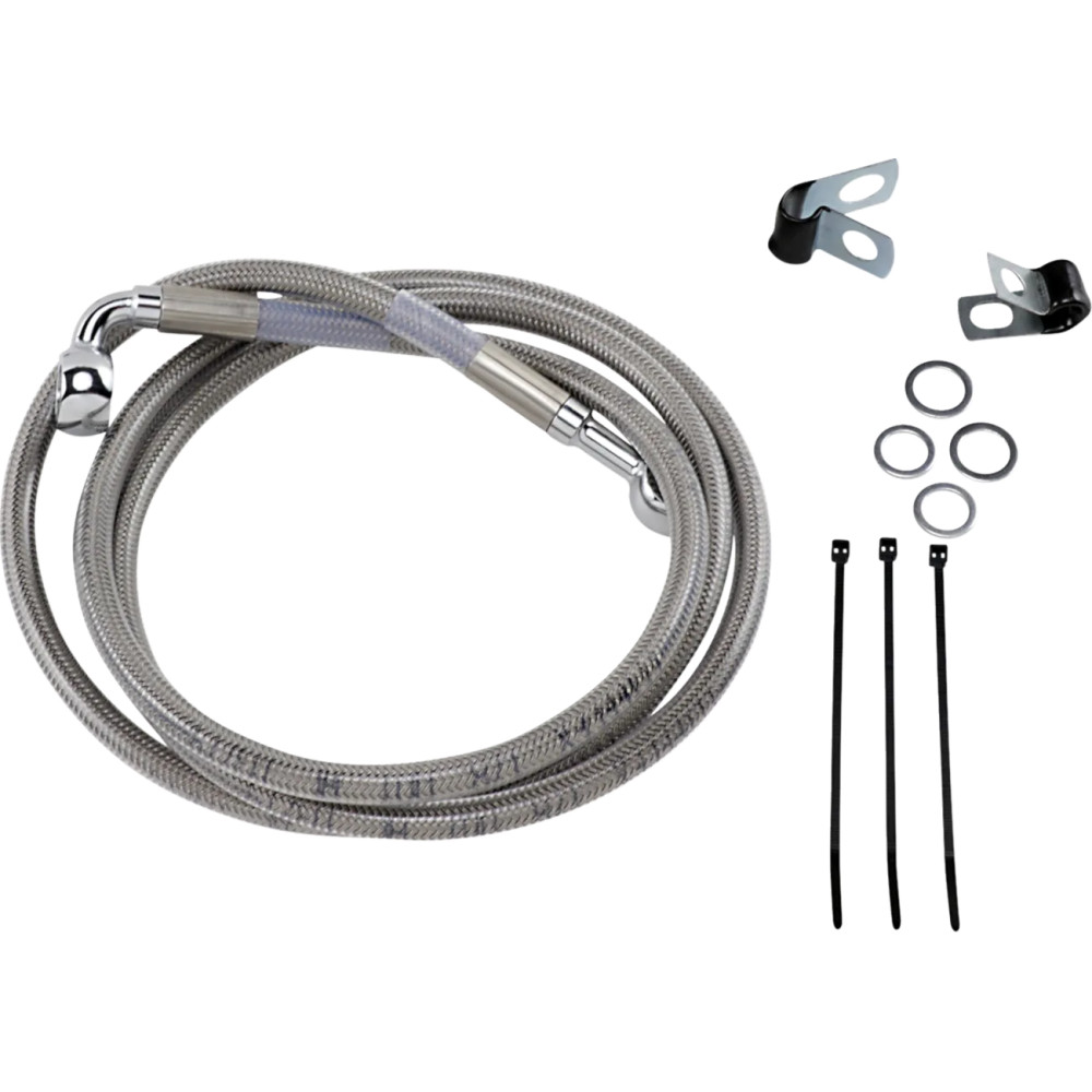 Extended Length Stainless Steel Brake Line Kit — 129 cm (50-7/8"), Oversize +10.2 cm (4"), Front