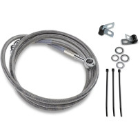 Extended Length Stainless Steel Brake Line Kit — Oversize +20.3 cm, Front, Silver