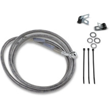 Extended Length Stainless Steel Brake Line Kit — 140.5 cm, Oversize +25.4 cm (10"), Front, Silver clear-coated