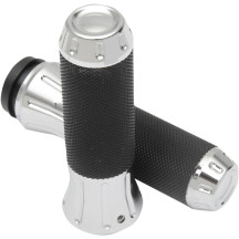 Custom Grips — 25.4 mm (1") handlebar diameter, 12.7 cm (5") length, Black, Chrome