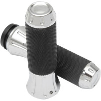 Custom Grips — 25.4 mm (1") handlebar diameter, 12.7 cm (5") length, Black, Chrome