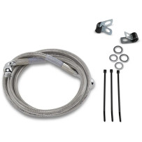 Extended Length Stainless Steel Brake Line Kit — 46" length, Oversize +4", Front, Silver