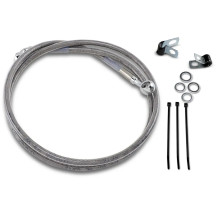 Extended Length Stainless Steel Brake Line Kit — 127 cm (50"), Oversize +20.3 cm (8"), Silver, Clear-coated