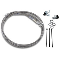 Extended Length Stainless Steel Brake Line Kit — 127 cm (50"), Oversize +20.3 cm (8"), Silver, Clear-coated