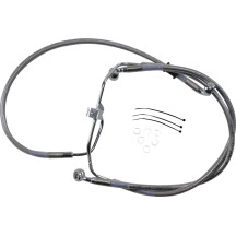 Extended Length Stainless Steel Brake Line Kit — Oversize +5.1 cm, 52.5/46.5 cm, without ABS, Silver