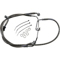 Extended Length Stainless Steel Brake Line Kit — Oversize +15.2 cm (6"), front, without ABS, silver clear-coated