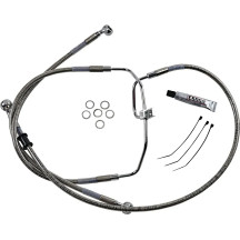 Kit de línea de freno de acero inoxidable de longitud extendida — Sobredimensionado +25.4 cm (10"), sin ABS, plateado